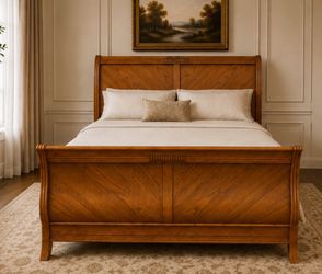 Queen bed frame comes with free mattress and box spring