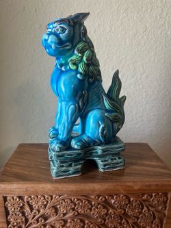 Mid Century Foo Dog glazed ceramic