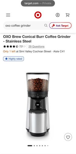 OXO Brew Conical Burr Coffee Grinder - Stainless Steel