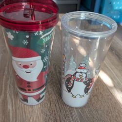 Set Of 2 Christmas Theme Tumblers 