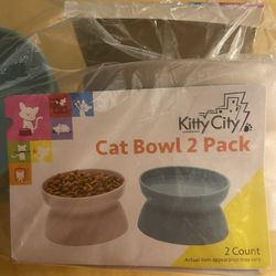 New Kitty City Cat Bowl 2 Pack