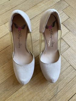 Blush Faux Suede High-heels by PENNY LOVES KENNY 