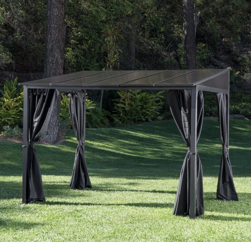 8x9 Black Wall Mounted Gazebo