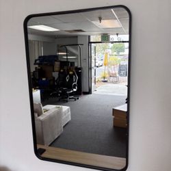 New - Black 24"X 36" Rectangle Wall Mirror Bathroom Metal Frame Makeup Vanity Mirror