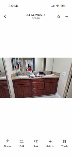 Free vanity cabinet 92inches