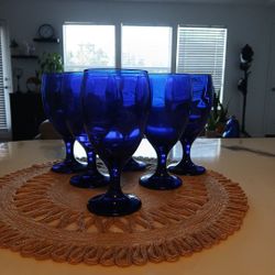 Copas De Vidrio Azul Cobalto 