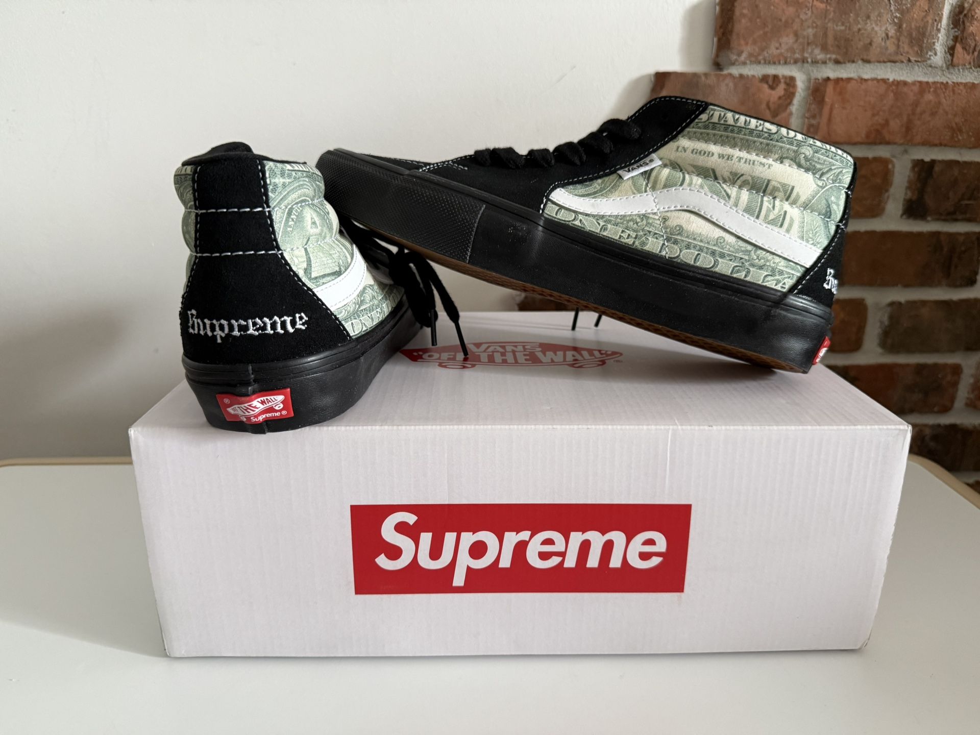 Supreme Dollar Bill Vans Size 10.5, 11