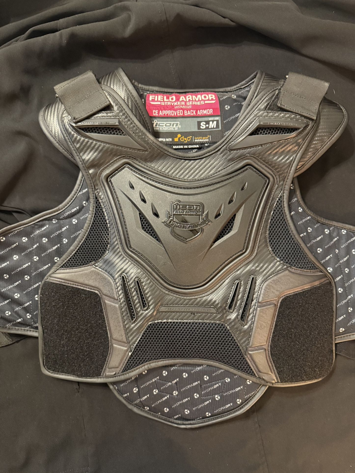 Icon Stryker Field Armor Protection Vest Stealth Small/Medium