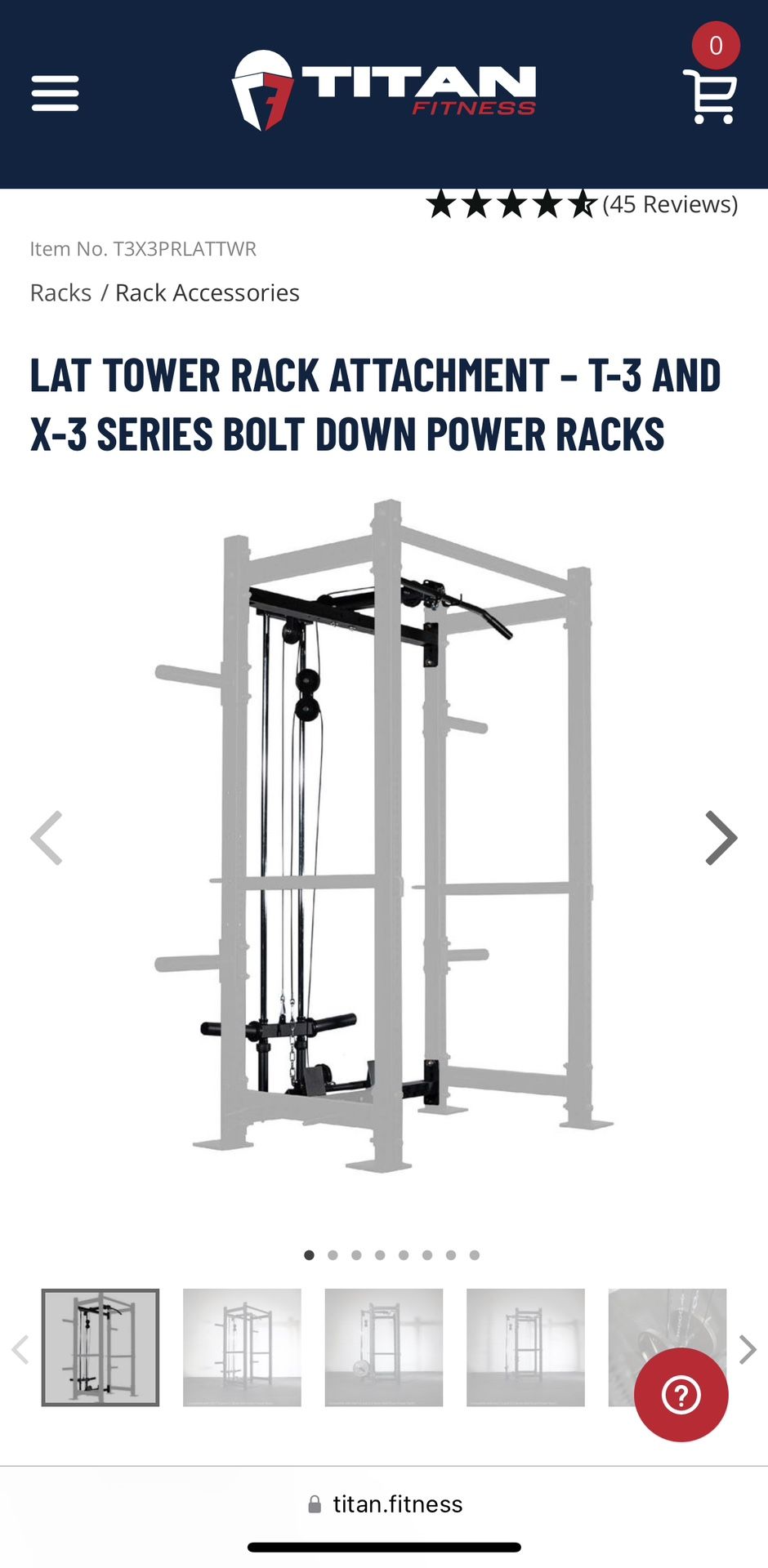 Titan Fitness X3 or T3 Rack Attached Lat Pulldown And Low Row Machine