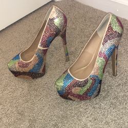 Steve Madden Dyvinal Rhinestone Heels 6.5