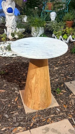 Marble Top Round Side Table