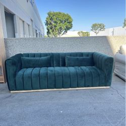 Green Velvet Couch Sofa