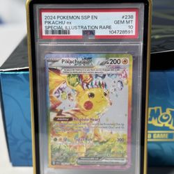 2024 POKEMON SSP EN-SURGING SPARKS #238 PIKACHU EX SPECIAL ILLUSTRATION RARE - PSA 10 - GEM MT