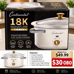 Continental 18K Signature Series 4 Qt Slow Cooker