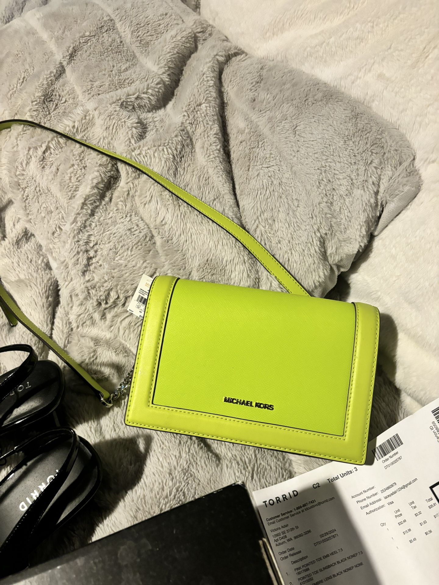 Lime Green Michael Kors Crossbody 