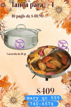 Juego De Casuela 18 QT Y DISCO 