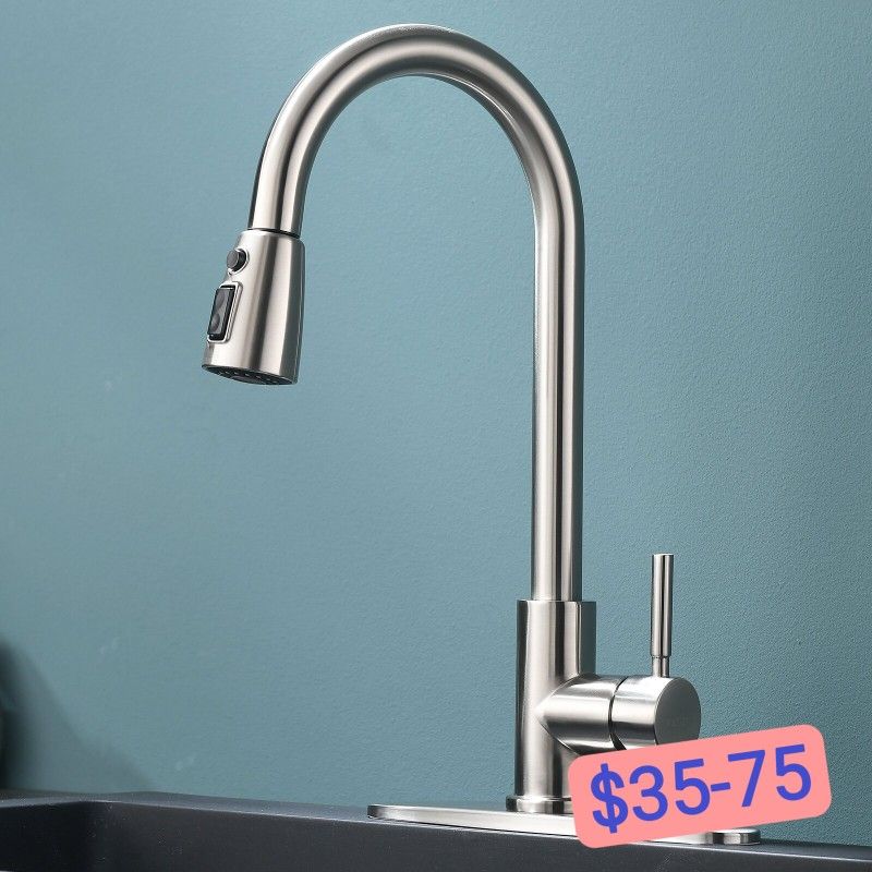 Lead-free Modern Commercial Single Hole Pull Down Kitchen Sink Faucet (Part number: QYT263L-D)