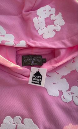 pink denim tear hoodie