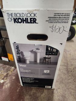 KOHLER
Veer 21 x 18.25 Pedestal Bathroom Sink in White Vitreous China with Overflow Drain