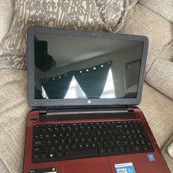 Red HP laptop 15.6” 500GB 4GB RAM