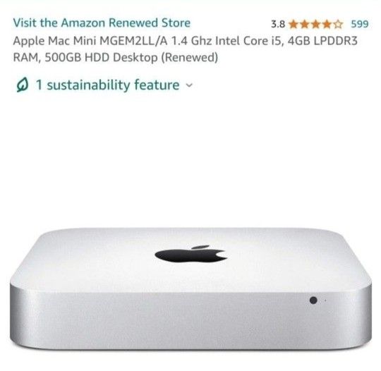 Apple Mac Mini MGEM2LL/A 1.4 Ghz Intel Core i5, 4GB LPDDR3 RAM, 500GB HDD Desktop