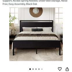 Bed frame —wooden headboard / footboard heavy duty metal