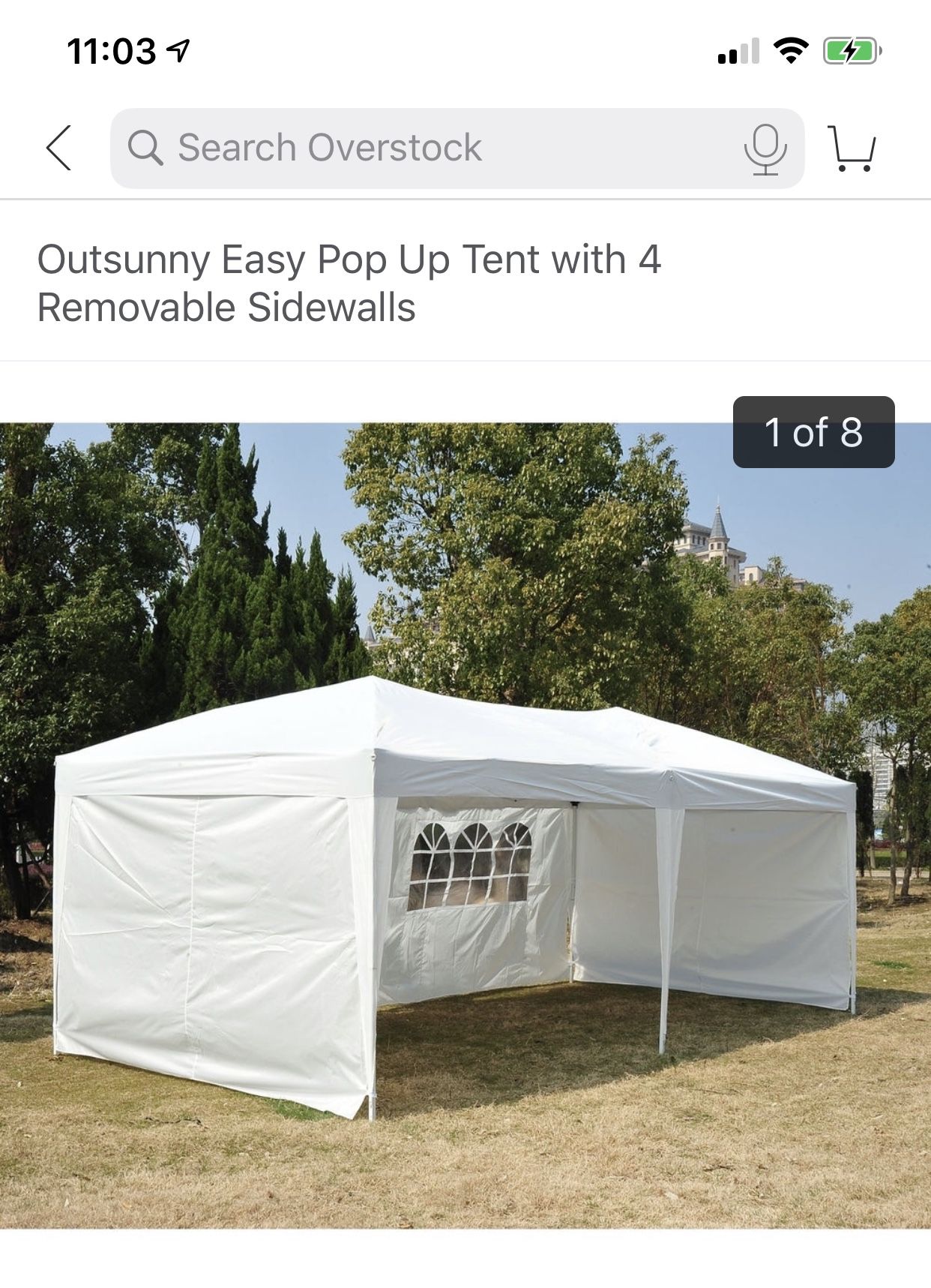 Outside easy pop up tent with 4 removable side wall