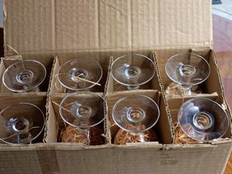 8 vintage star dust Goblet glaases