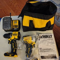 2-DeWalt Drills, Battery, Charger & Bag-New