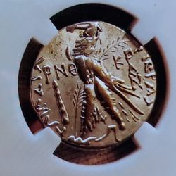 ART OLD NOVELTY  SOUVENIRS. COIN (129-125 BC) SILVER PL. SELEUCID KINGDOM DEMETRIUS II TETRADRACHIM 27X4 MM 4.2 GR.