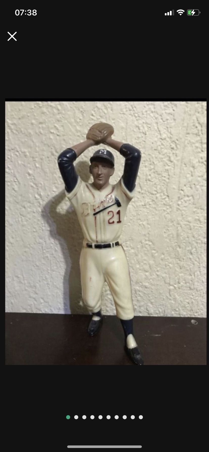 Vintage molded Braves Heartland Milwaukee Braves #21 Warren Spahn $50
