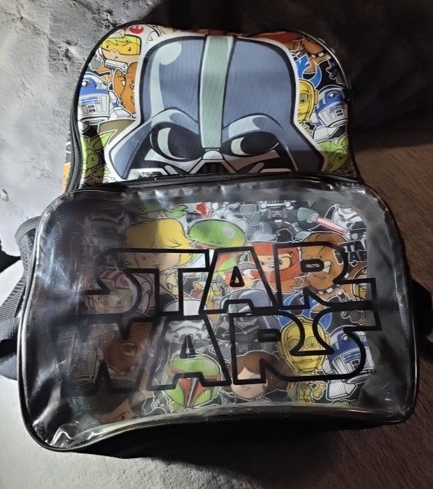 Star Wars character graphic backpack