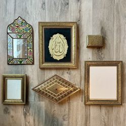 A collection of hand made khatam items 