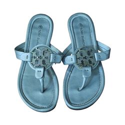 Tory  Burch Silver Miller Knotted Pavé Sandals, Size 8