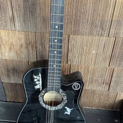  Dakesi Acoustic Guitar – Black Glossy Finish | Model DK-382C BK 🎸