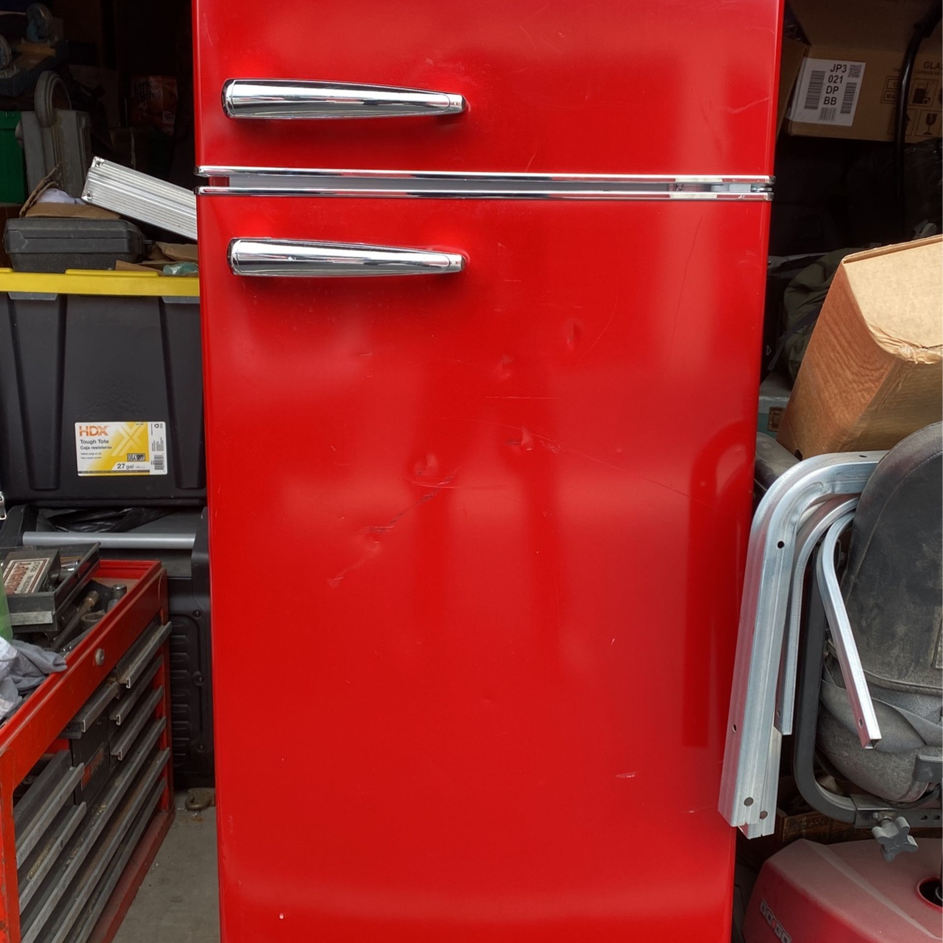 GALANZ Refrigerator Retro Red