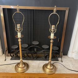 Pair of Solid Brass Table Lamps