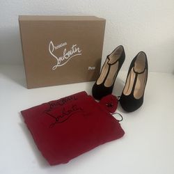Christian Louboutin,Black Tpoppins 100 Suede Size 39.5