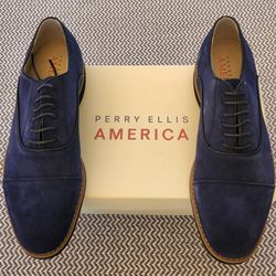 Perry Ellis America Pretoria Blue Men's Dress Shoes Size 11--Brand New In Box!!