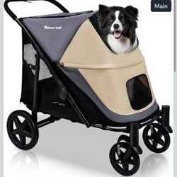 Dog Stroller for Medium/Large Dogs One-Click Folding Totoro ball 4 Wheel Pet Str