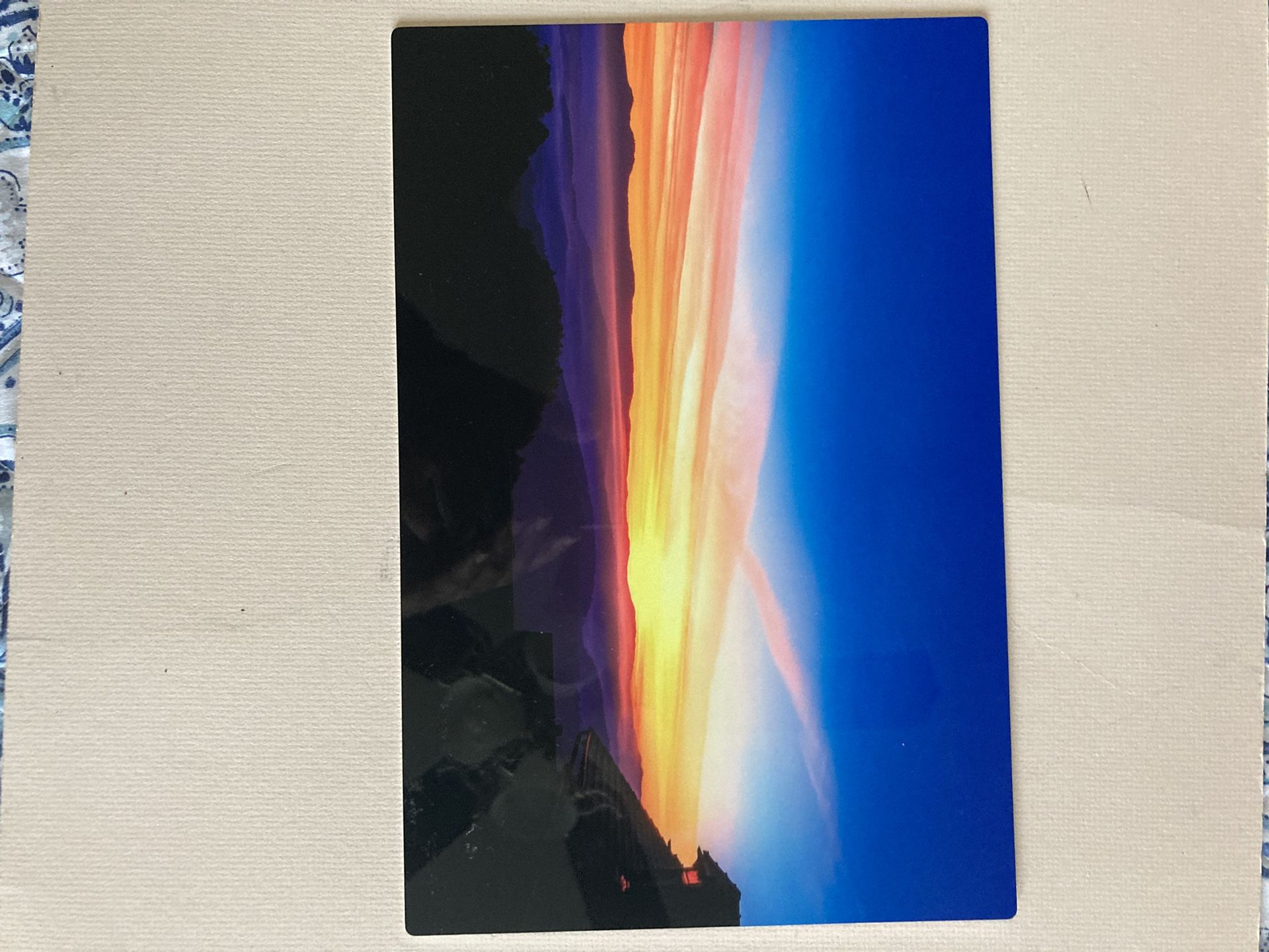 Vintage Metal Art Prints, Majestic Sunrise Mountains, handcrafted 0.75mm thick aluminum. 12”x8”