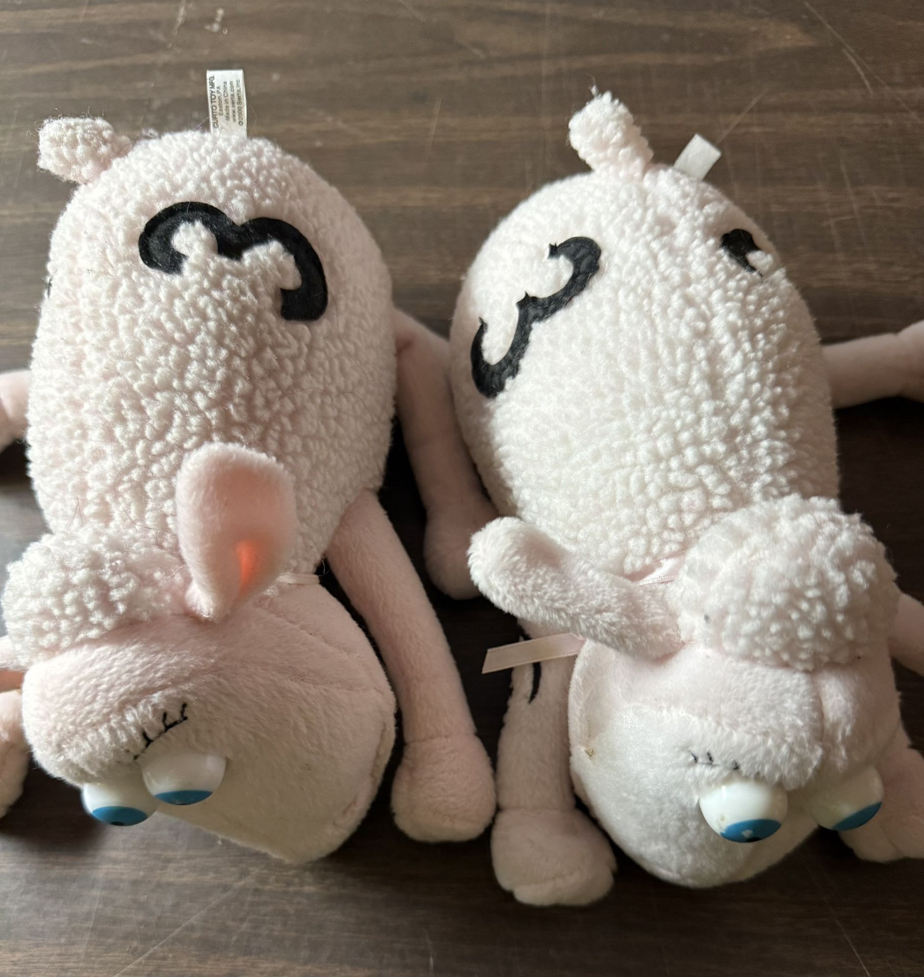 (2) Serta Pink Lamb Sheep Plush #3 Pink Breast Cancer Curto Stuffed Animal toy