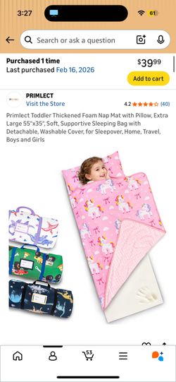 Girls Nap Mat Brand New