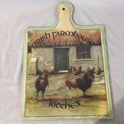 Lightweight Vintage Irish Farmhouse Rooster Chicken Pine Cutting Board Decorative Hanging