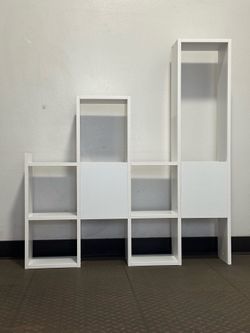 White Geometric Modern Bookcase