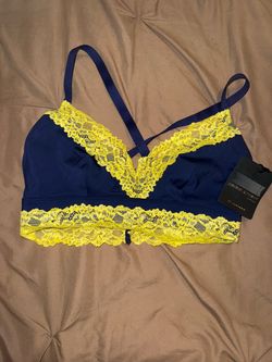 Savage X Fenty Blue & Yellow Lace Trim Bralette