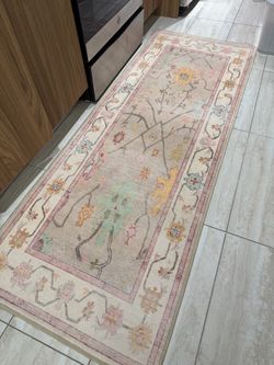 RUGGABLE Floral Runner Rug Boho Vintage Style