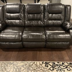Recliner Faux Leather Sofa