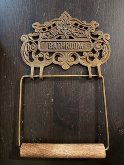 Wall Mounted French Victorian Style Metal Toilet Paper Holder