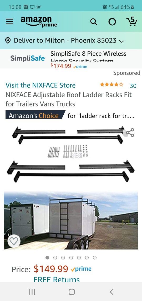 Universal Ladder Rack For Enclosed Trailer